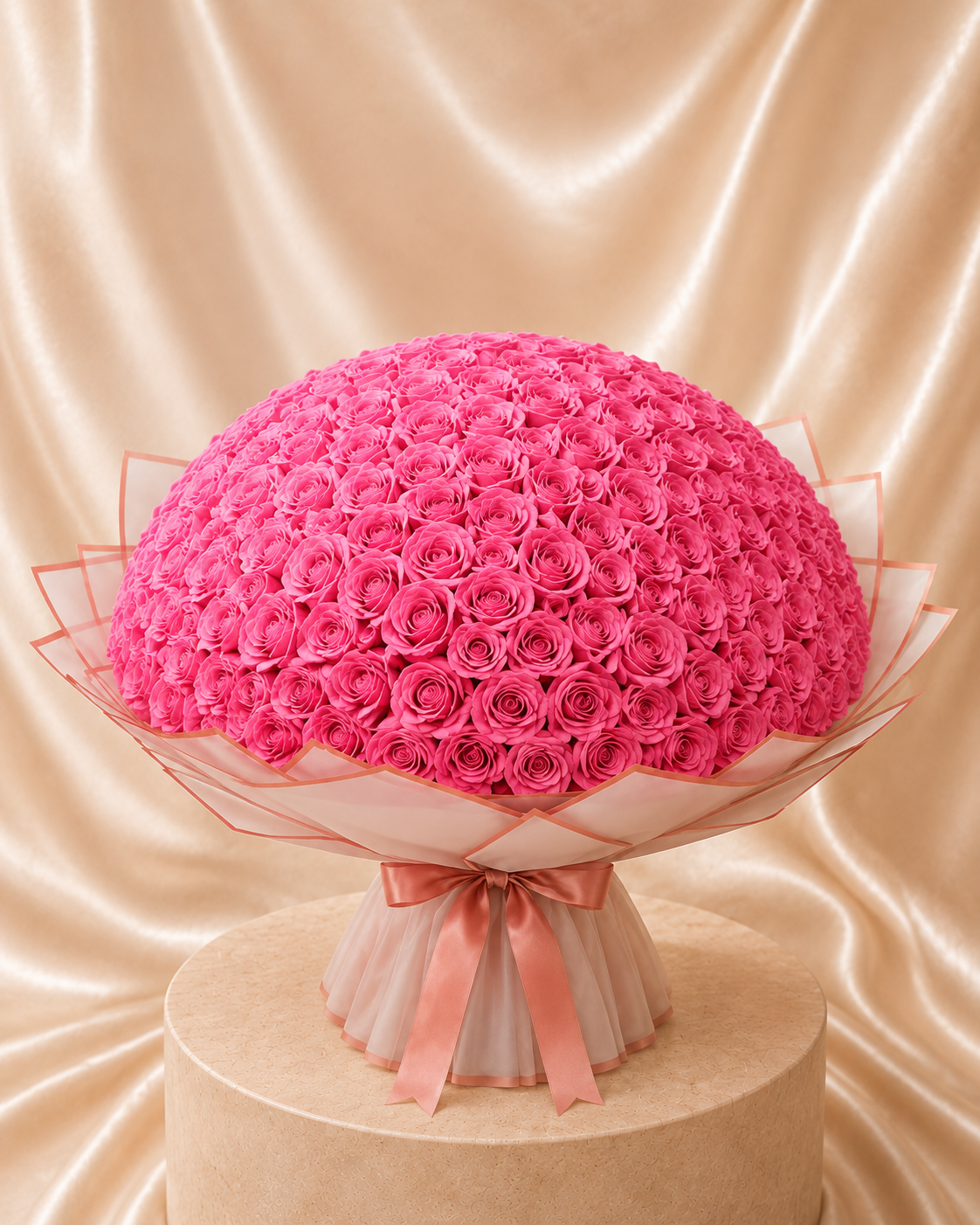 Buchet Éternelle Rose – 101 Trandafiri Artizanali