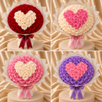 Buchet Inimă Personalizabil – 101 Trandafiri ❤️