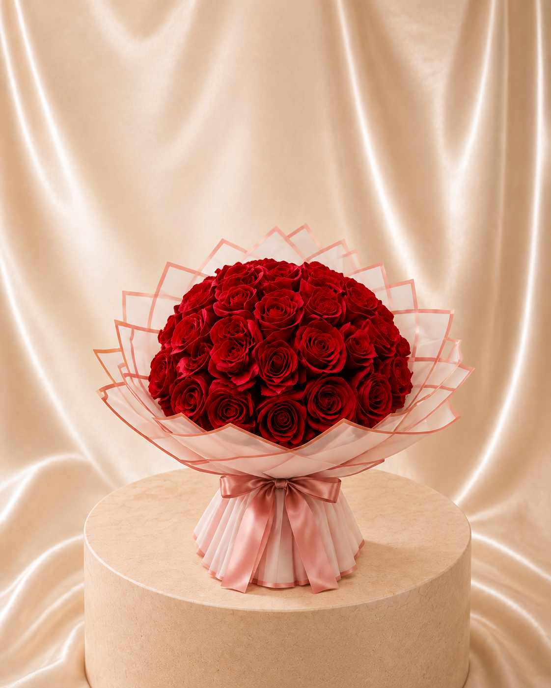 Buchet Éternelle Rouge – 101 Trandafiri Artizanali